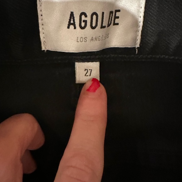 AGOLDE Mid-Rise Straight Leg Ripped Jeans - Picture 4 of 5